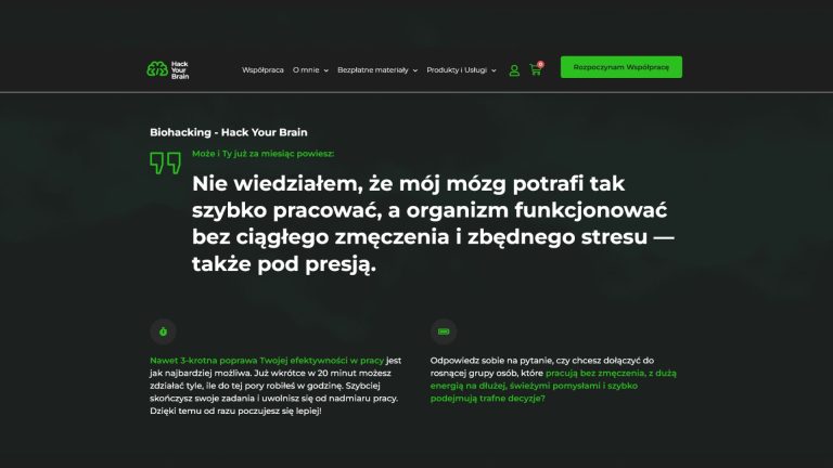 Audyt SEO i optymalizacja strony HackYourBrain.pl