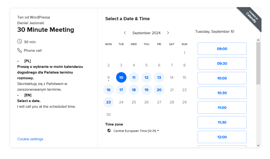 rezerwacyjny calendly