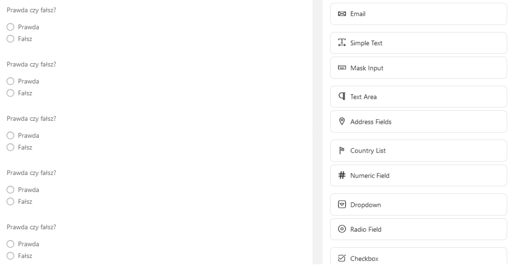 Tworzenie prostego quizu we fluent forms pro na wordpress
