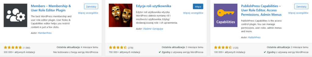 Wtyczka user role editor
