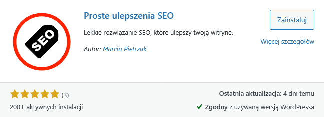 Wtyczka Simple Seo Improvements