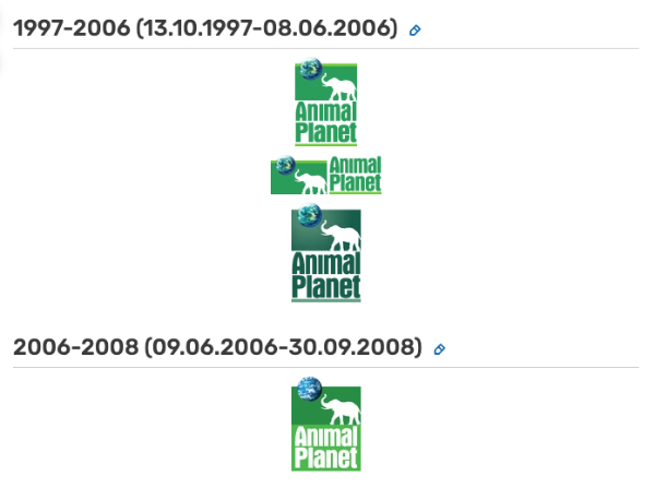 logotypy Animal Planet w latach 2006-2008