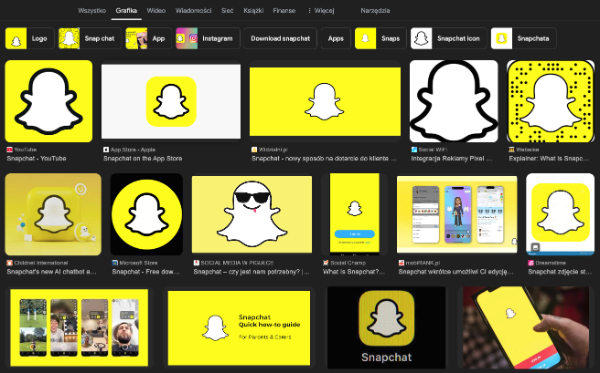 Kolor żółty wykorzystany w aplikacji Snapchat