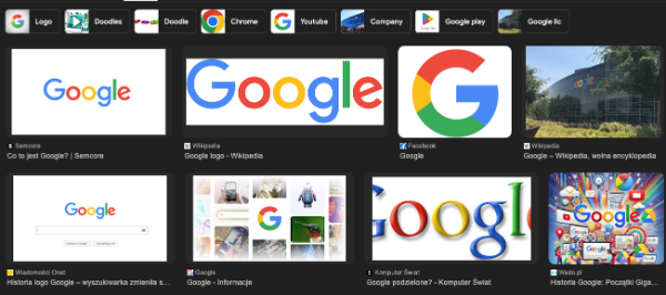 Niebieski w identyfikacji wizualnej Google