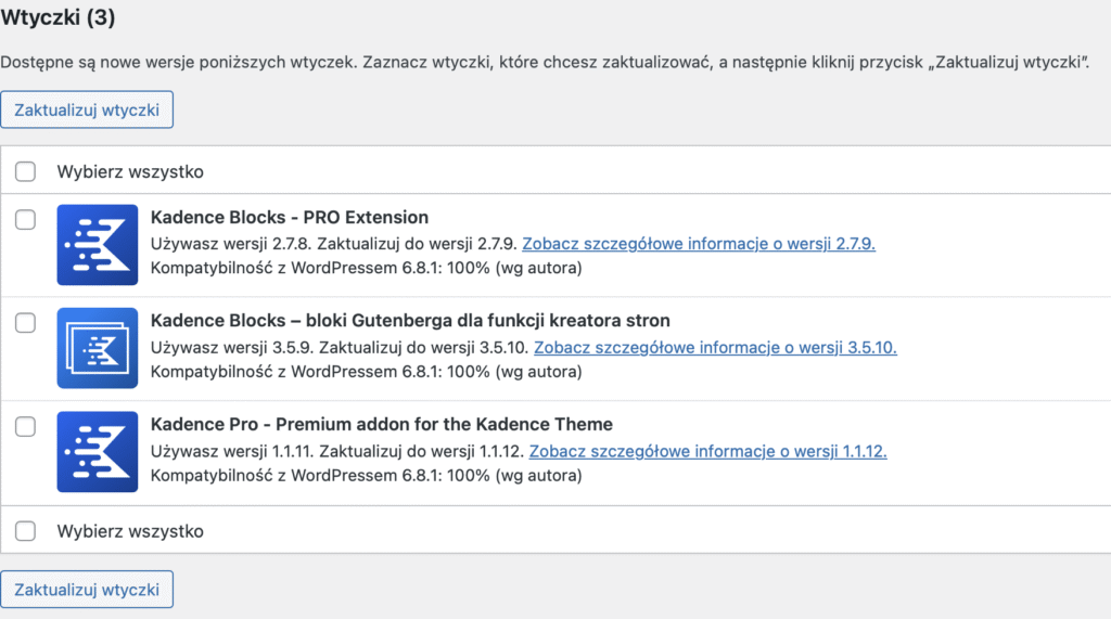 Bezpieczne aktualizacje wtyczek w WordPress